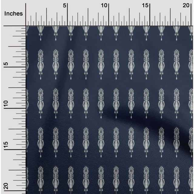 oneOone Tissu Tabby en Soie Imprimé Ethnique Ikat BTY 42 Pouces de Large