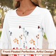thumbnail image 4 of Camiseta Blingfit para mujer, manga 3/4, elegante, casual, 4 of 5