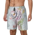 thumbnail image 2 of Balery Vintage Rose Mens Swim Trunks Swim Shorts for Men Quick Dry Inseam Beach Shorts with Compression Liner Pocket-Large, 2 of 9