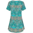 thumbnail image 2 of MOQIVGI Paisley Tops for Women Summer Short Sleeve V Neck Dressy Casual Flowy Tunic Shirts Teal Medium, 2 of 4
