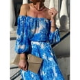 thumbnail image 5 of Women's Spring/Summer New Off-Shoulder Printed High-Waisted Elegant Dress, 5 of 5