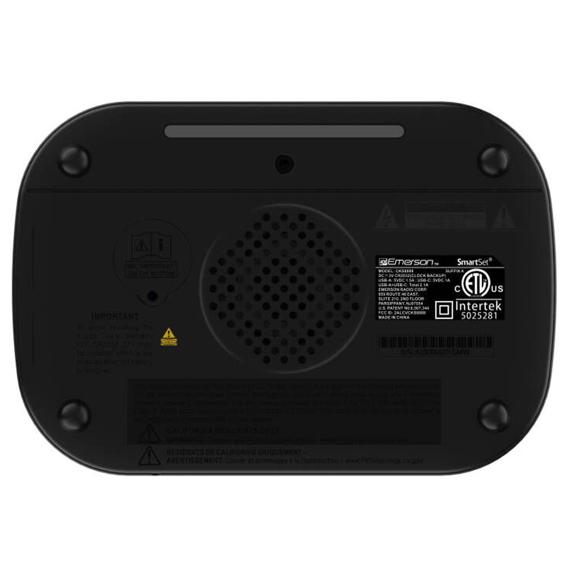 Emerson SmartSet Dual Alarm AM/FM Clock Radio, Bluetooth Speaker, Type C USB Port and 7 Color LED Pulse to Music Lights, CKS8888