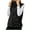 Black, variant on Women's Fuzzy Fleece Vest Lightweight Stand Collar Zip up Sleeveless Plush Jacket Winter Warm Coat with Pocket