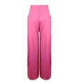 thumbnail image 4 of JJHGVB Flare Pants Palazzo Pants Women's Solid Loose Relaxed High Waist Pocket Wide Leg Pants Yoga Pants Women'S Pants Hot Pink M, 4 of 5