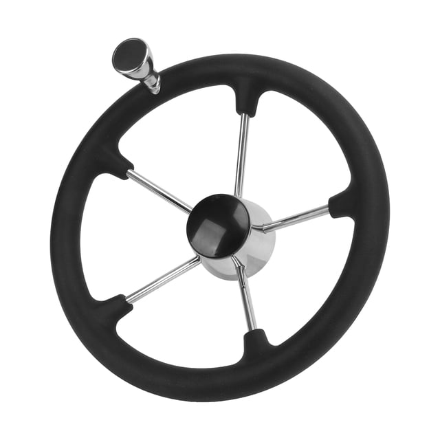 Boat Steering Wheel, Durable Rust Resistant Easy Installation 5-Spoke Steering Wheel For Marine For Yacht