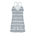 thumbnail image 6 of pstuiky Short Pajamas for Women Summer Striped Print Cami Lounge Sets Lounge Loose Fit Crew Neck Sleeveless Pajama Sets with Shorts Night Shirts for Women Sleepwear Gray S, 6 of 9