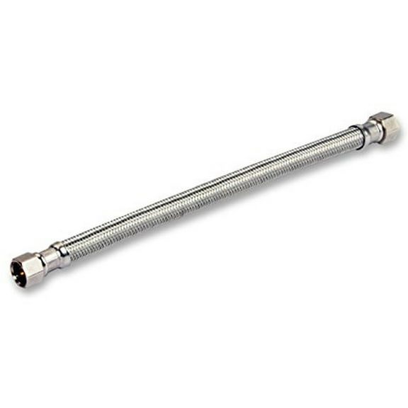 Highcraft 27920-NL Long Stainless Steel Lead Free Braided Flexible Supply Line with 3/8" MIP and 3/8" FIP Compression Connections, 20"