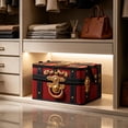 thumbnail image 4 of Cififendec Christmas Vintage Treasure Chest Storage Bin, 16.54"×11.81", Fabric Organizer with Pirate Trunk Print for Clothing Storing and Toy Space Arranging, 4 of 6