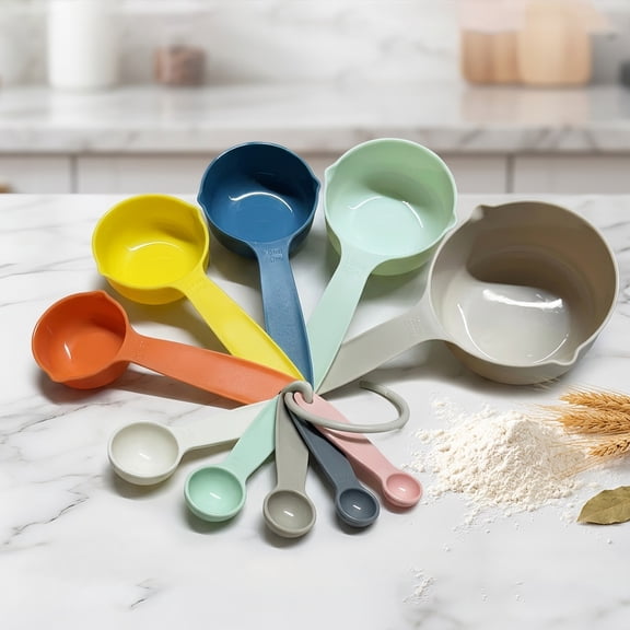 ZHIGUANG 10-Piece Plastic Stackable Measuring Cup and Spoons Set for Cooking for Cooking and Baking