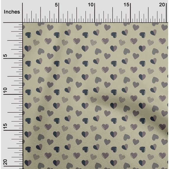 oneOone Cotton Flex Dusty Green Fabric Hearts Sewing Craft Projects Fabric Prints By Yard 40 Inch Wide