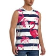 thumbnail image 2 of Balery Pink Flamingos Men's Sleeveless Muscle Shirts Workout Tank Top, Moisture Wicking, Odor Protection-Large, 2 of 8