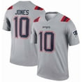 thumbnail image 1 of New England Patriots Mac Jones Men's Grey Inverted Legend Sweatshirt - XL, 1 of 2