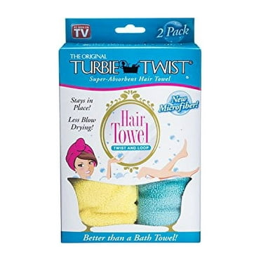 Turbie Twist Microfiber Hair Towel (2 Pack) Yellow-Aqua