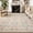 Beige, variant on 9'x12' Area Rug, Modern Floral Washable Rug, Non-Slip Low-Pile Soft Carpet for Bedroom, Living Room, Dining Room, Dark green