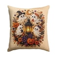 thumbnail image 2 of Halloween Throw Pillow Cover 18x18 Inch,Vintage Skull Pumpkin Witch Embroidery Cushion Case for Sofa Couch Farmhouse Decor, 2 of 6