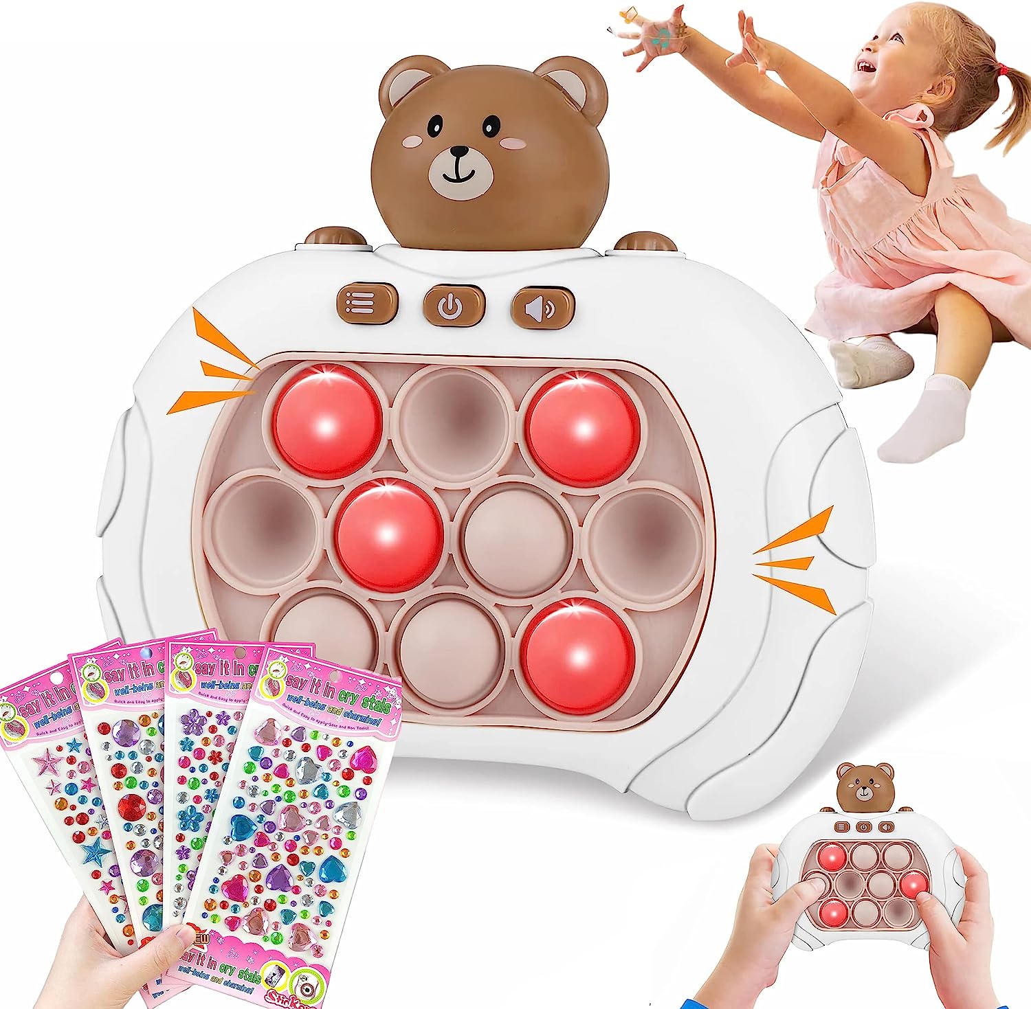 Handheld Game for Kids 68, Pop Fidget Game Toys, Quick Push Game