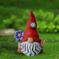 thumbnail image 4 of Garden Gnome Statue Outdoor Decor Large Flocked Resin Gnome Figurine with Solar Light Holding 𝐋antern Welcome Sign Garden Yard Decorations Dwarf Sculpture for Outside Patio Porch 𝐋awn Decor, 4 of 7