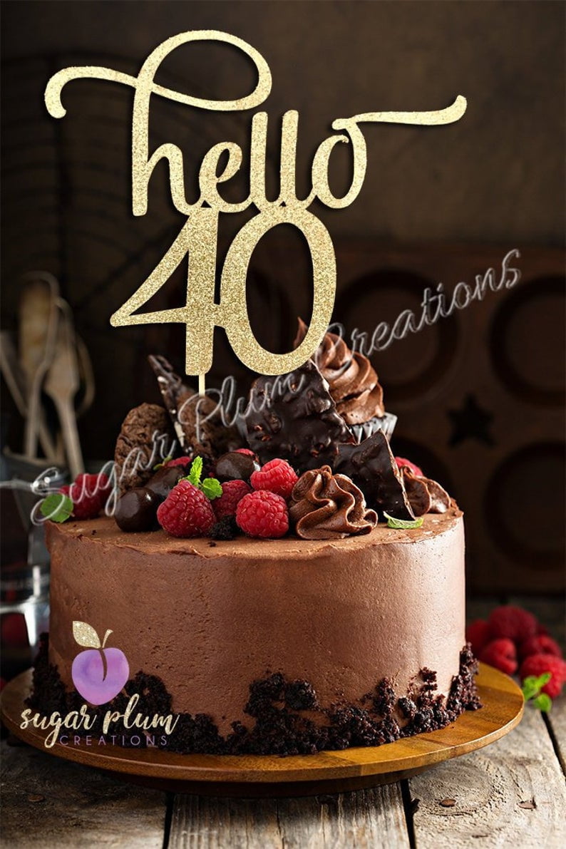 Hello 40 Cake Topper Walmart Com Hello 40 Cake Topper Walmart Com