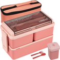thumbnail image 1 of 1400ML Lonchera Portátil para Adultos, Bento Box Set de a Prueba Fugas con Compartimentos, Incluye Cubiertos, Bolsa de Almuerzo y Sopa Caja, Lonchera Bento Apto para Microondas y Lavavajillas(Verde), 1 of 7
