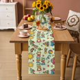 thumbnail image 2 of Sage Green Children's Day Table Runner 70 Inches, Car Tree Stars Modern Abstract Art Bed Runner Dresser Scarves Tabletop for Indoor Outdoor Parties/Ceremony/Banquet, 13" x 70", 2 of 9