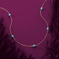 thumbnail image 4 of Ross-Simons Italian 4mm Turquoise Station Necklace in 14kt Yellow Gold, Women's, Adult, 4 of 5