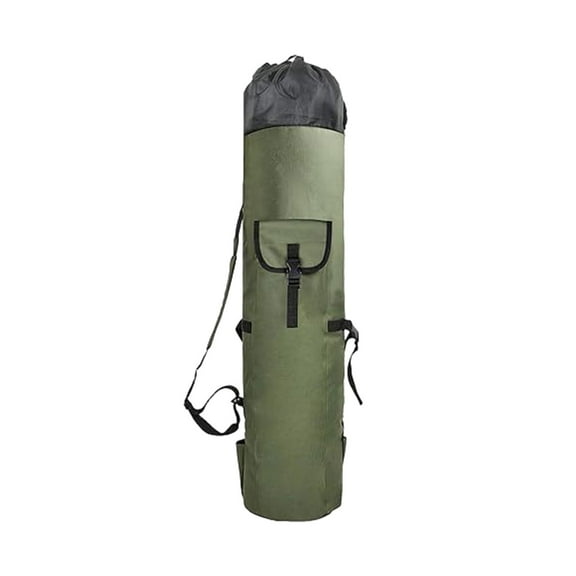 Yonrjhukm Fishing Rod Carrier Fishing Reel Organizer Pole Storage Bag, Durable Canvas Fishing Rod and Reel Organizer Bag Travel Carry Case Bag, Holds 5 Poles and Tackle