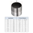 thumbnail image 3 of Uxcell 304 Stainless Steel G1 Male Half Threaded Weldable Weld Coupling, 3 of 5