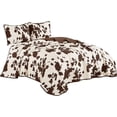 thumbnail image 2 of Linen Mart Southwestern Rustic Cowhide Quilt Coverlet Soft Brushed Microfiber All Seasons Bedspread - 3 Piece Set (King), 2 of 7