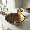 thumbnail image 3 of VIGO Giovanni Amber Sunset Glass 17 in. L x 17 in. W x 6 in. H Round Vessel Bathroom Sink, 3 of 8