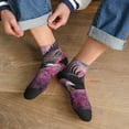 thumbnail image 3 of Rateoe Flower Bald Eagle Pattern Quarter Crew Socks,Toe Seamed Ankle Socks,Cotton Cushioned Breathable Athletic Crew Sports Socks, 3 of 7