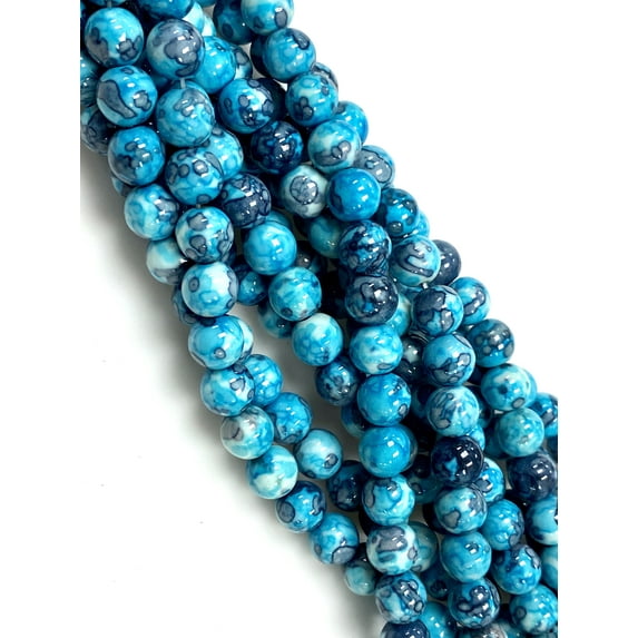 Natural Blue Rain Jasper Beads / Faceted Round Shape Beads / Healing Energy Stone Beads / 8mm 2 Strand Gemstone Beads For DIY Jewelry Making
