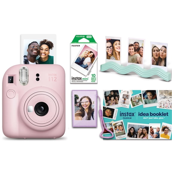 Fujifilm Instax Mini 12 Instant Film Camera Holiday Bundle 2026 - Black