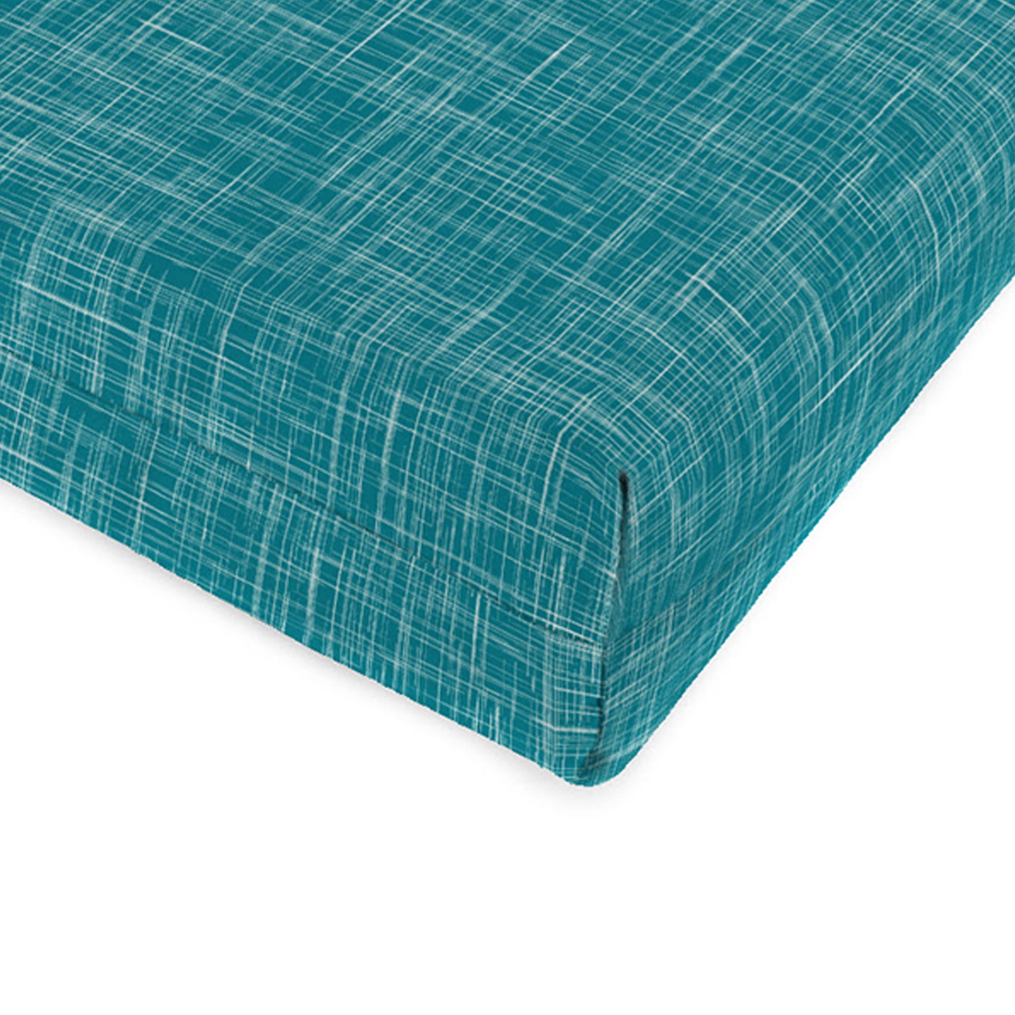 Jordan Manufacturing 44" x 22" Etch Ocean Turquoise Dash Rectangular Outdoor Chair Cushion with Ties and Hanger Loop