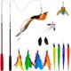 thumbnail image 1 of Set de juguetes de varita para gatos miwoowim con 2 varitas extensibles y 11 accesorios, 1 of 8
