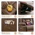 thumbnail image 6 of HSUNNS Recliner Loveseat with Massage & Heating, Oversized Manual Reclining Love Seat Faux Leather Sofa with Cup Holders & Side Pocket for Living Room Home Theater Seating, Brown, 6 of 8