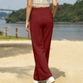 thumbnail image 5 of Liuinsasek Women's High Waist Straight Wide-Leg Pants Fashionable Versatile Casual Solid Color Elastic-Waist with Pockets Spring Summer Outfits, 5 of 7