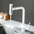 thumbnail image 4 of feetron White Kitchen Faucet with Pull Out Sprayer & 4 Spray Mode Single Hole Mixer Tap, 4 of 10