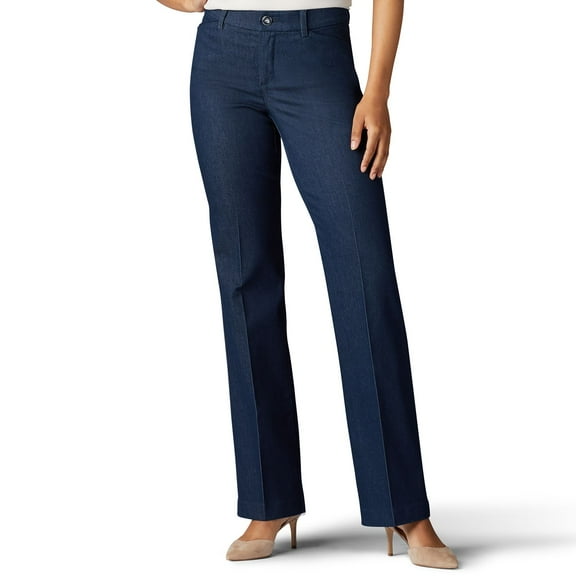 Women's Lee® Flex Motion Trouser Pants Color: Indigo Rinse Size: 18 T/L