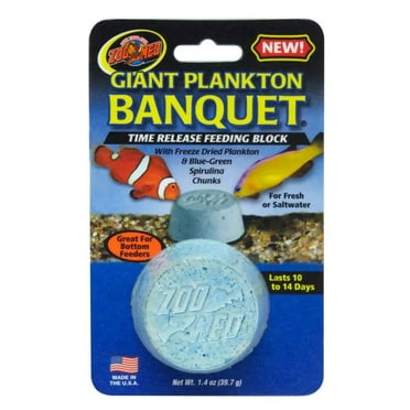 1 count Zoo Med Giant Plankton Banquet Time Release Feeding Block for Fresh and Saltwater Fish