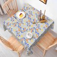 thumbnail image 3 of Nanqianyi Light Blue Daisy Floral 60x60 Inch Tablecloth,Waterproof Polyester Table Cover For Picnic Birthday Party Decor, 3 of 6