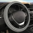 thumbnail image 3 of Picia Houndstooth Black And White Car Steering Wheel Cover, Non-Slip, Breathable, Universal 15 inch, 3 of 7