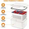 thumbnail image 4 of 5-Pack Fruit Storage Containers for Fridge with Removable Colanders, 4 in 1 Produce Lids, Leakproof Organizer Bins Salad Berry Lettuce Vegetables Meat Keeper Fresh, 4 of 7