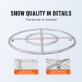thumbnail image 2 of Dranite 92K BTU Fire Pit Pan - 24 Inch Round Stainless Steel Gas Burner, 2 of 6