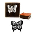 thumbnail image 1 of Printtoo Butterfly Design Brown Wooden Rubber Stamp Diary Card Craft Block-5 x 5 Inches, 1 of 1