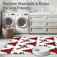 thumbnail image 5 of ODIKA 4'x6' Machine Washable Non-Slip Area Rug, Nordic Snowflake Medley with Festive Fir Motif and Winter Holly Accents High Traffic Rug with Pad, Red, 611420, 5 of 8