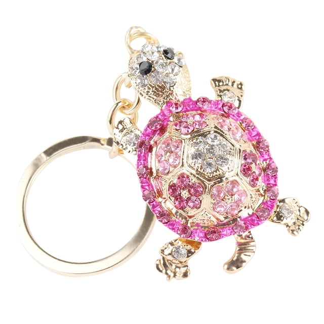EGNMCR Keychains Colorful Diamond Cute Turtle Metal Keychain Car Pendant key ring