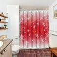 thumbnail image 3 of Winter Wonderland Snowflake Shower Curtain for Bathroom White Snowflakes Pattern on Christmas Red Background Shower Curtain Waterproof Fabric for Bathroom Decor 36Wx72L inches, 3 of 6