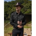 thumbnail image 3 of COOFANDY Men's Western Cowboy Shirts Long Sleeve Cotton Casual Button Down Work Shirt with Pockets, 3 of 6