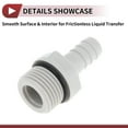 thumbnail image 6 of Unique Bargains Plastic Hose Barb Fitting 25/64" 1/2"G Male Thread Straight Pipe Connector Gray White 5 Pcs, 6 of 7