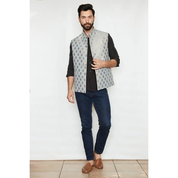 Suave Brocade Silk Formal Jacket Vest